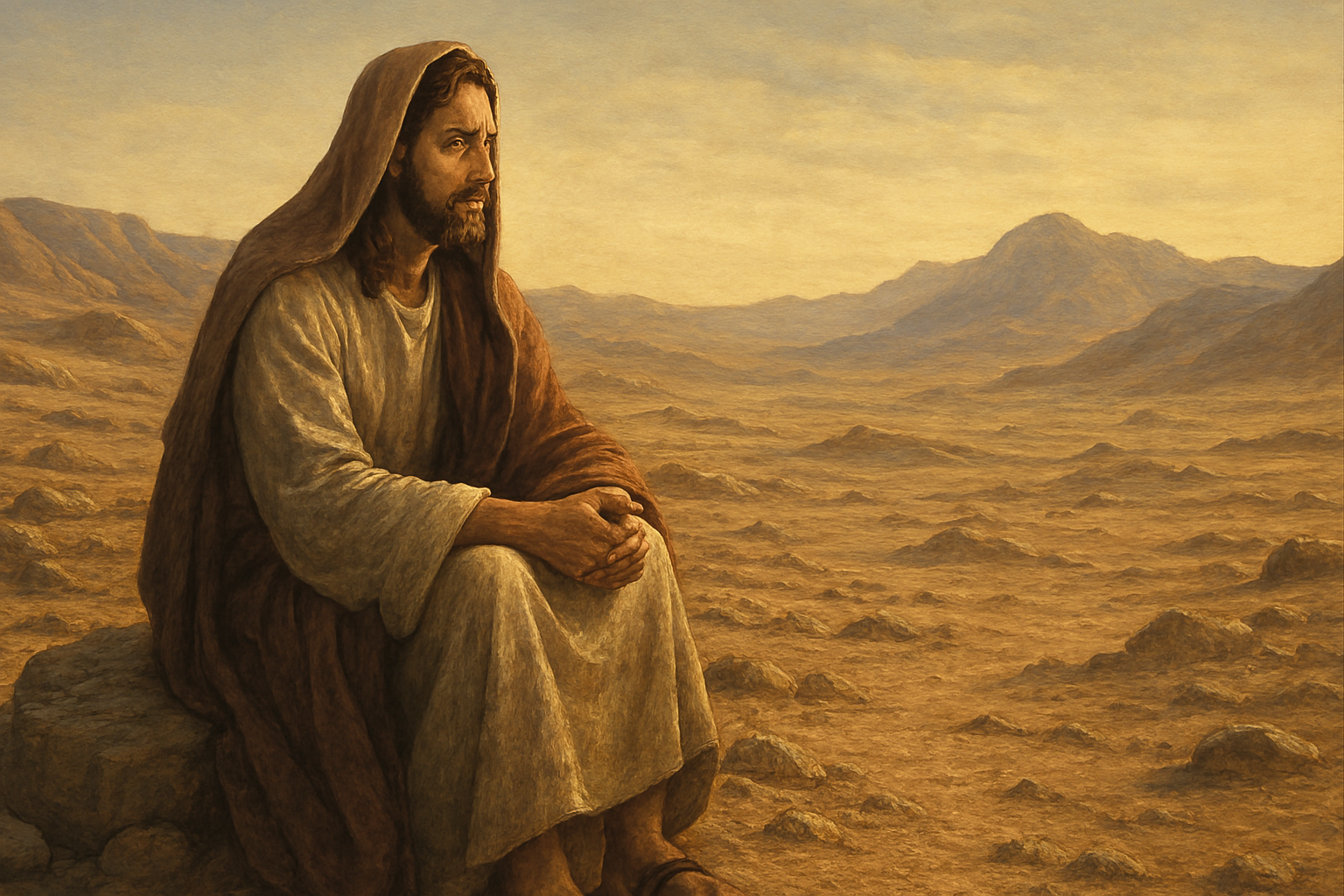 Jesus Christ in desert.