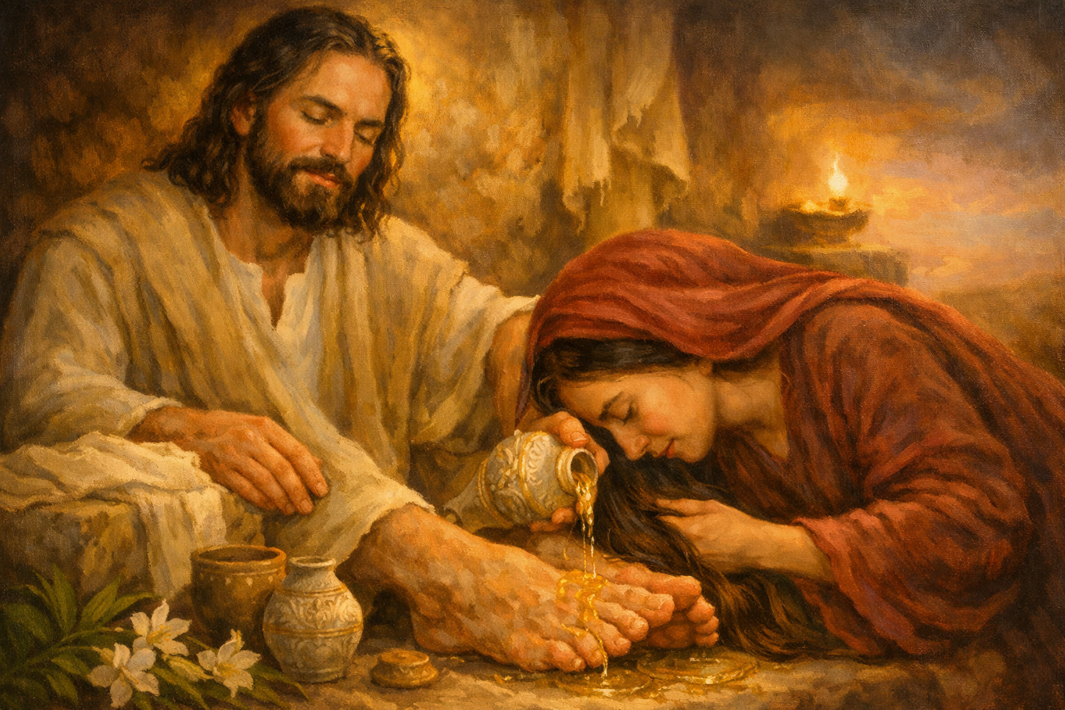 Mary poured perfume on the Lord Jesus Christ - preparing for resurrection.