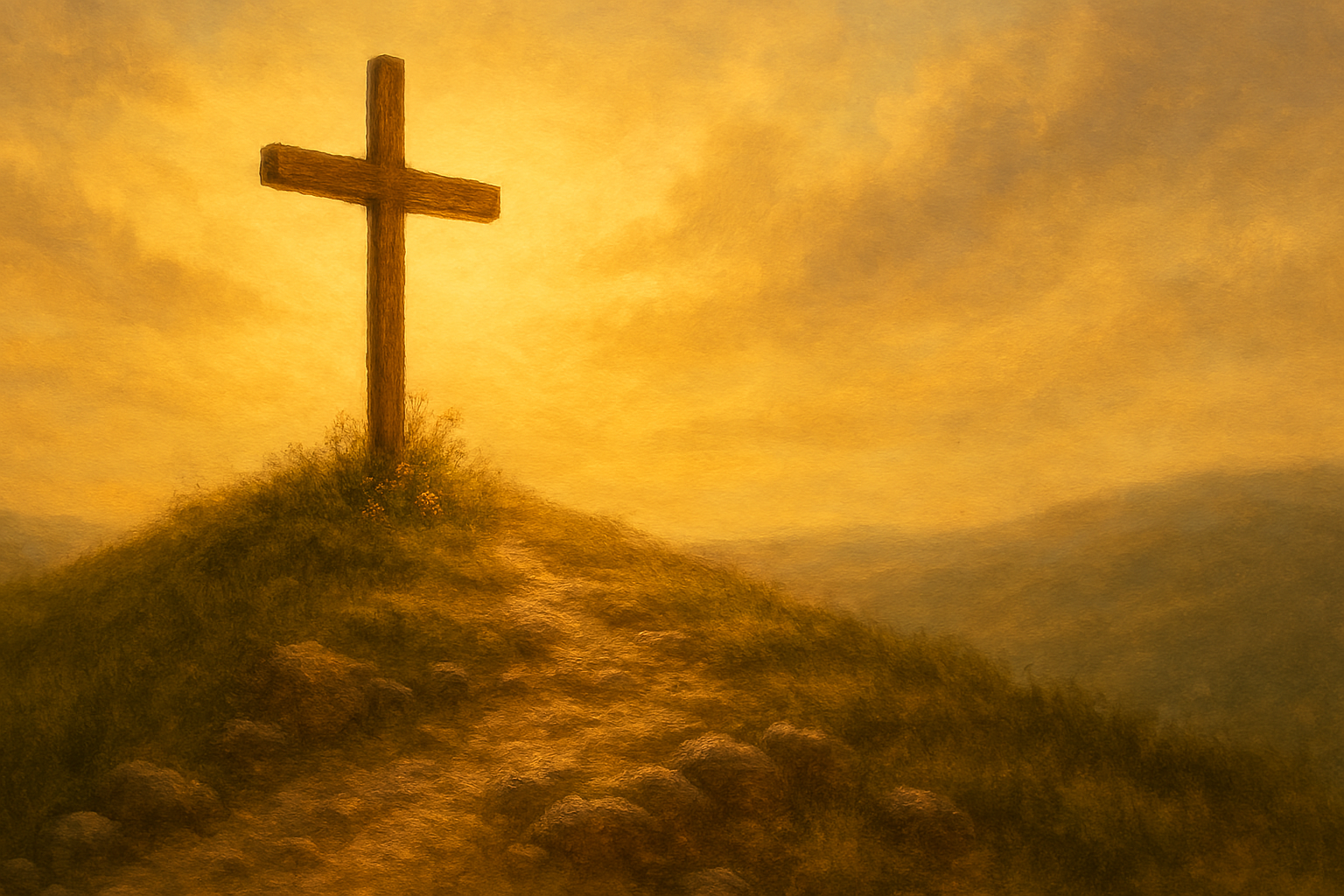 Wooden-Cross-On-Hill